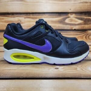 Nike Air Max Coliseum Racer Women’s Size 7 Black Purple Neon Athletic Sneakers